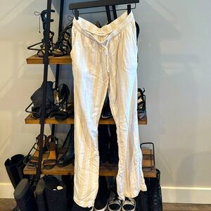 Bella Dahl small linen pants cream striped - never worn